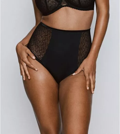 Culotte haute rétro sexy noire Naica