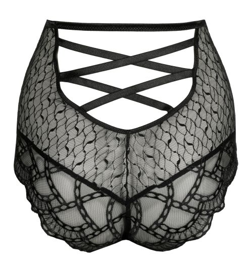 Culotte haute rétro sexy noire Naica