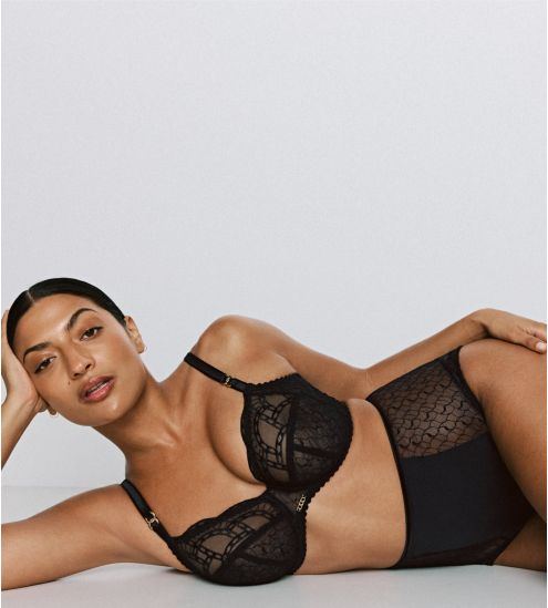 Culotte haute rétro sexy noire Naica