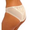 Slip brésilien blanc en tulle et dentelle Abellia Gardenia