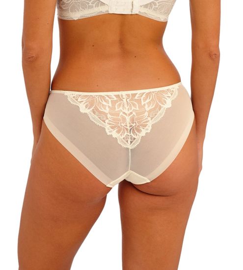 Slip brésilien blanc en tulle et dentelle Abellia Gardenia