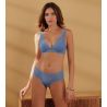 Soutien-gorge triangle demi-mousse Tressage Graphic Denim