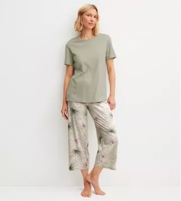 Pyjama femme en coton vert sauge Leaf Dreams Tea Green