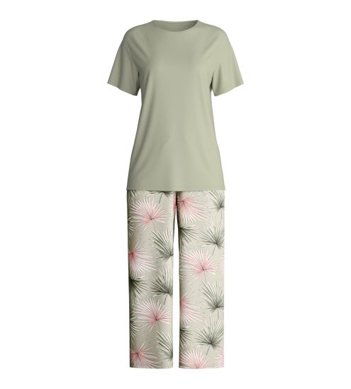 Pyjama femme en coton vert sauge Leaf Dreams Tea Green