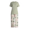 Pyjama femme en coton vert sauge Leaf Dreams Tea Green