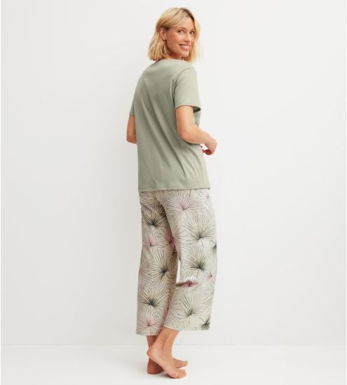 Pyjama femme en coton vert sauge Leaf Dreams Tea Green