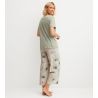 Pyjama femme en coton vert sauge Leaf Dreams Tea Green
