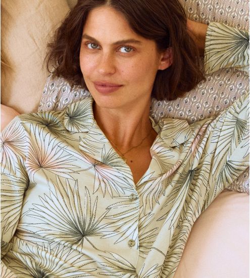 Pyjama chemise femme Leaf Dreams Tea Green