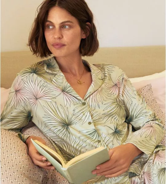Pyjama chemise femme Leaf Dreams Tea Green