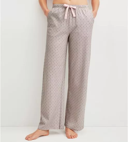 Bas de pyjama femme coton imprimé Favourites Arts Tea Green