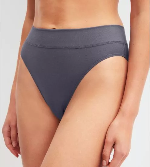 Slip taille haute gris confortable en coton Elastic Graystone