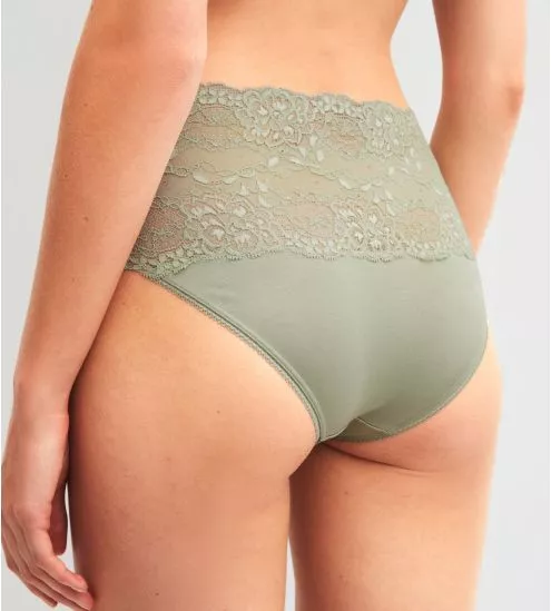 Culotte dentelle taille haute Sensual Secrets Tea Green
