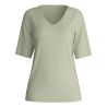 T shirt en coton vert femme Favourites Arts Tea Green