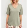 T shirt en coton vert femme Favourites Arts Tea Green