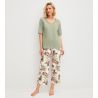 T shirt en coton vert femme Favourites Arts Tea Green