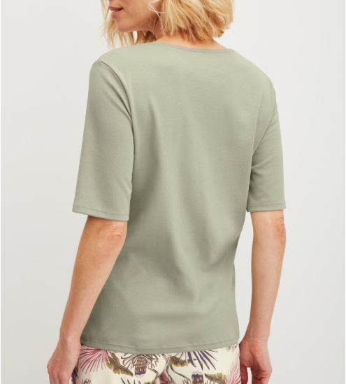 T shirt en coton vert femme Favourites Arts Tea Green