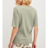 T shirt en coton vert femme Favourites Arts Tea Green