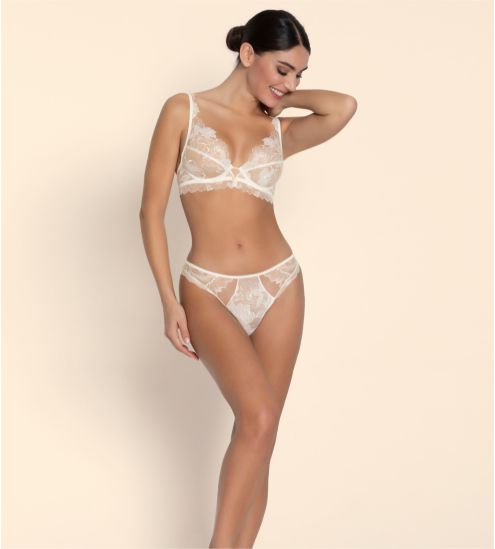 Slip Séduction Sublime Organza Écru Nacre