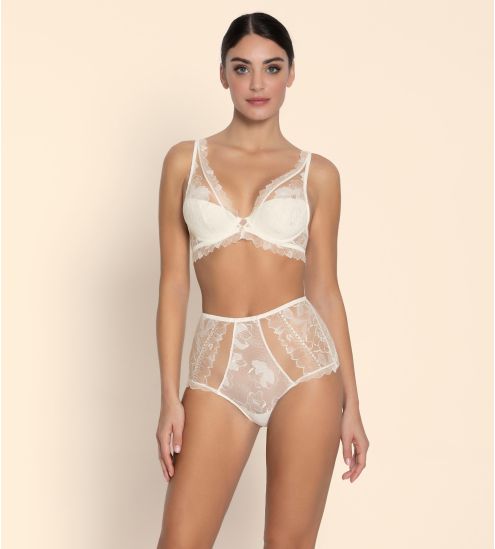 Soutien gorge Plunge demi-mousse Sublime Organza Écru Nacre