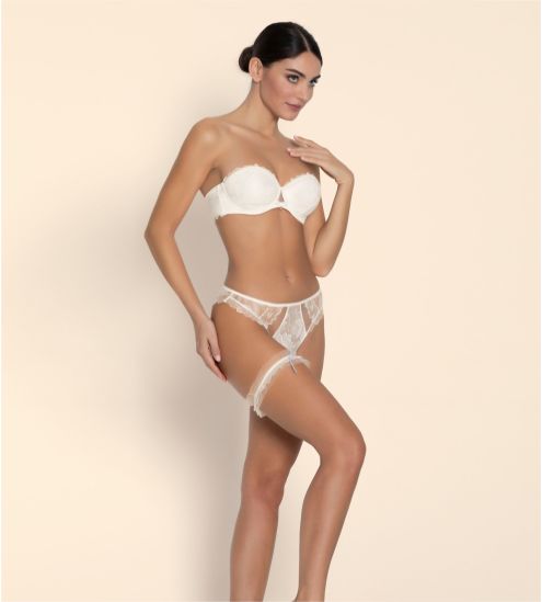 Jarretière Sublime Organza Écru Nacre