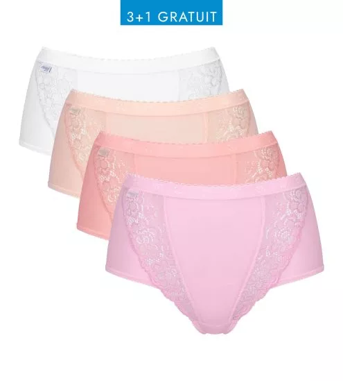 Lot de 4 Sloggi Chic Maxi Rose