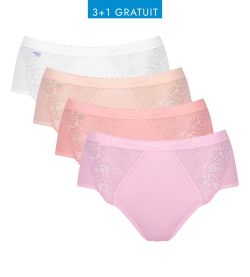 Lot de 4 Sloggi Chic Midi Rose