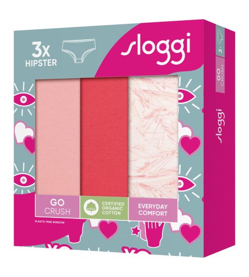 Lot de 3 shorty hipster Go Crush Rouge