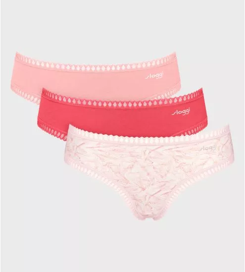 Lot de 3 shorty hipster Go Crush Rouge