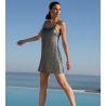 Robe argentée courte sans manches Éclat d'Argent Black Argent