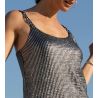 Robe argentée courte sans manches Éclat d'Argent Black Argent