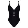 Maillot de bain noir 1 pièce Éclat d'Argent Black Argent