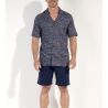 Pyjama court chemise pour homme Vineyard Navy Print
