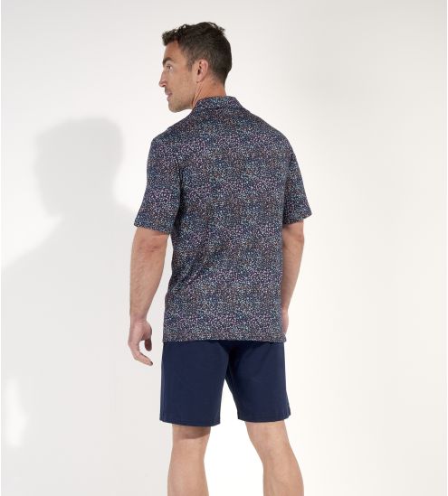 Pyjama court chemise pour homme Vineyard Navy Print