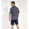 Pyjama court chemise pour homme Vineyard Navy Print