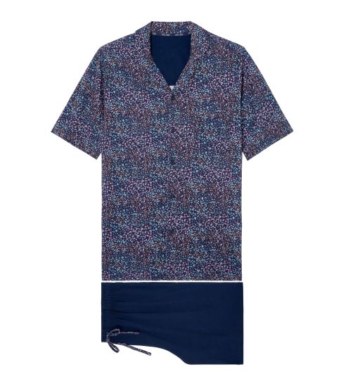 Pyjama court chemise pour homme Vineyard Navy Print