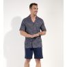 Pyjama court chemise pour homme Vineyard Navy Print