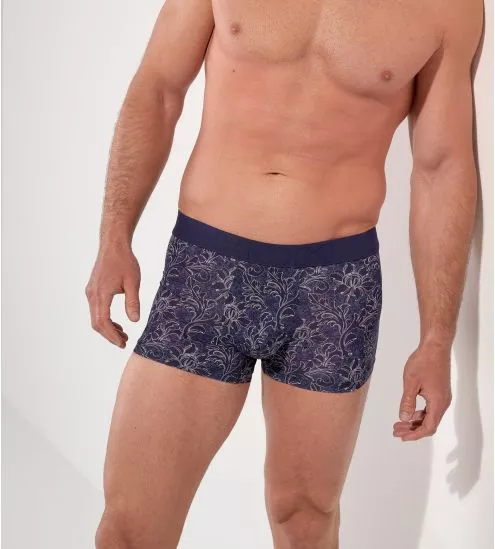 Herren Boxer Meadow Navy Print