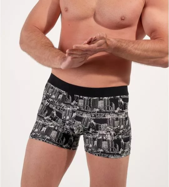 Boxer Vegas noir imprimé