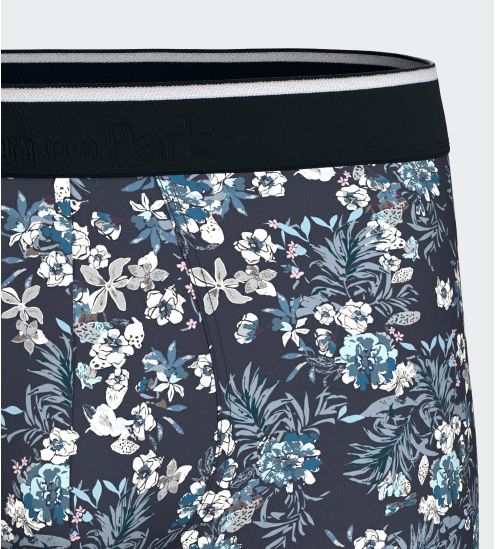 Lot de 2 boxers fleuri + uni Indigo/ Infinity