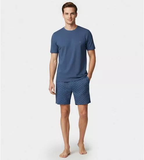 Pyjama court homme Bleu Denim