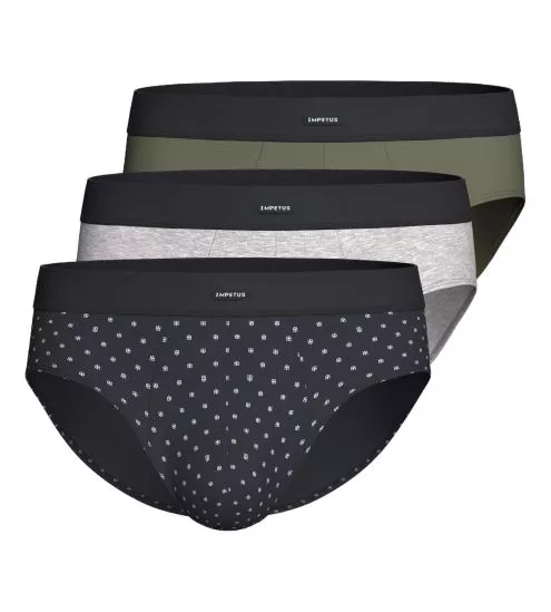 Lot de 3 slips ceinture confort Noir/ Gris/ Kaki