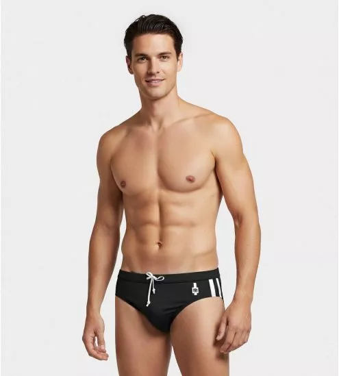 Slip de bain noir pour homme Depth
