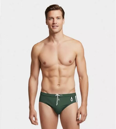Slip de bain vert pour homme Depth