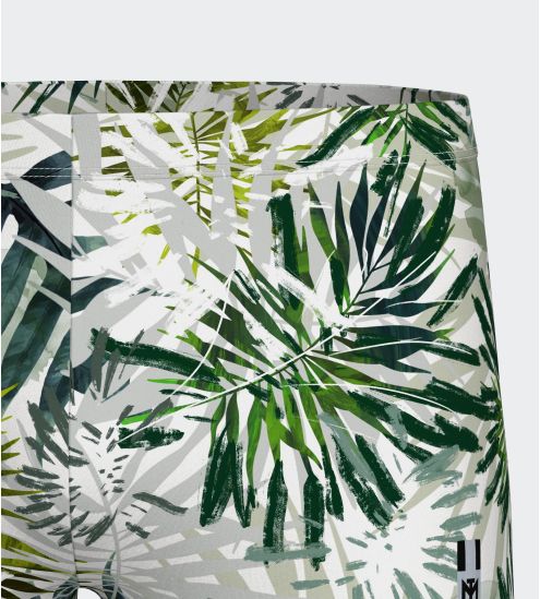 Boxer de bain imprimé Palms Blanc/Vert