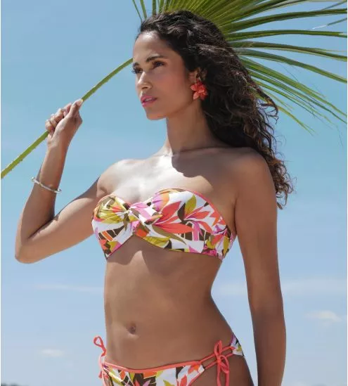 Haut de maillot de bain bandeau à coques La Radieuse Blanc Canopée