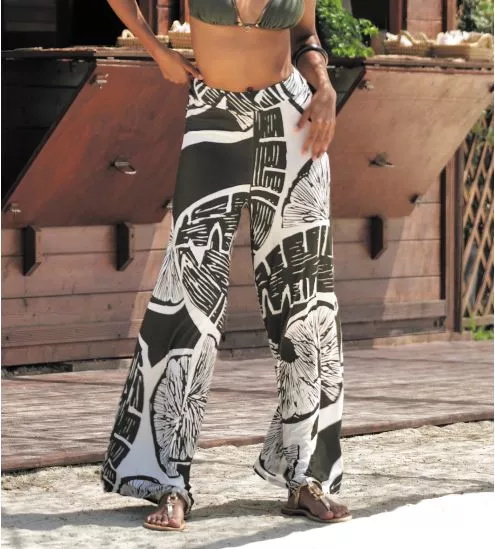 Pantalon fluide La Miss Cocktail Kaki