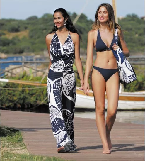 Pantalon fluide La Miss Cocktail Marine