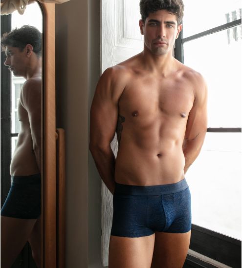 Boxer-Spitze frei Cut Lace Navy Blue
