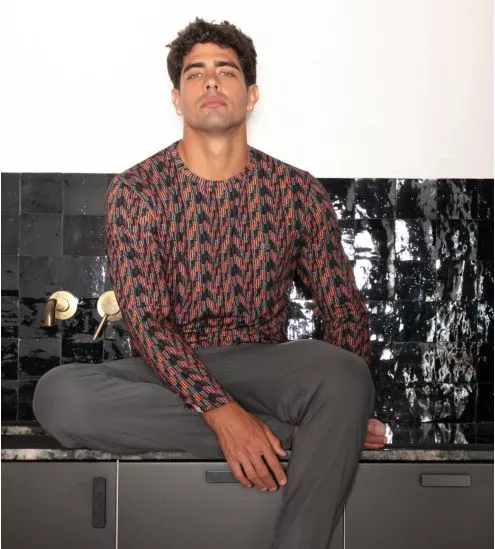 Pyjama en coton homme Westgate Red Print