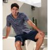 Short Pyjamas Vineyard Navy Mens Shirt Print
